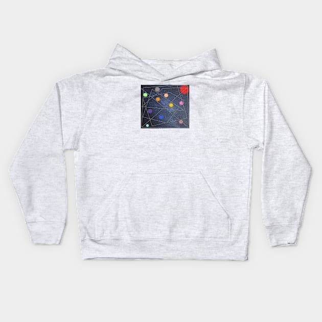 ABSTRACT SOLAR SYSTEM FROM THE UNIVERSE Kids Hoodie by jcnenm